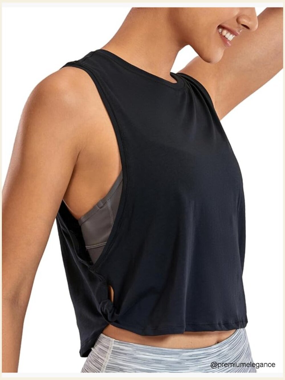 Pima Cotton Large Armhole Tank Top Loose Fit Crop Sleeveless Workout Shirt
